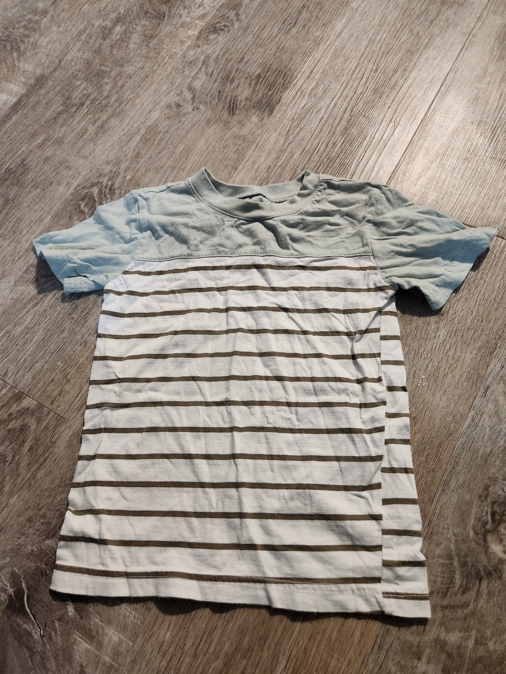 child of mine Light Blue and White Striped Short Sleeve Tee